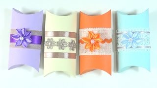 TUTORIAL Cómo hacer cajas de regalo  How to make a Pillow Box [upl. by Terriss]