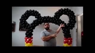 mickey mouse balloon arch tutorial no helium required DIY how to video [upl. by Raphaela528]