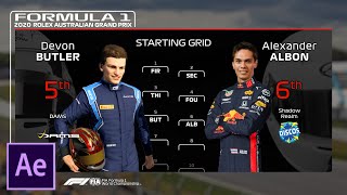 FREE Custom F1 Starting Grid Graphic AE Project  Tutorial [upl. by Nahraf]