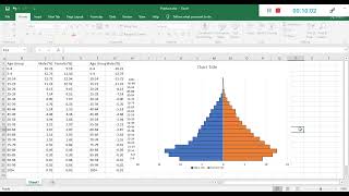 How to make a Population Pyramid in Excel [upl. by Ahsemal]