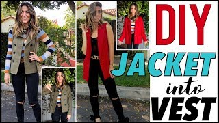 DIY How To Cut a JACKET into a VEST  by Orly Shani [upl. by Row]