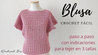 Cómo tejer blusa a crochet fácil  3 Tallas [upl. by Enrev]