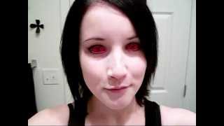 Inserting and Removing Red Sclera Contact Lenses Plus FAQ [upl. by Gnaig]