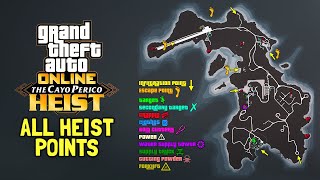 GTA Online  EVERY SINGLE INFO MAP YOU NEED FOR THE CAYO PERICO HEIST All Points of Interest [upl. by Maag]