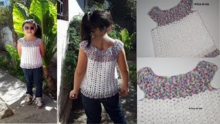 Como tejer BLUSA NIÑA PRIMAVERA crochet paso a paso  How to crochet GIRL BLOUSE SPRING step by step [upl. by Blus934]