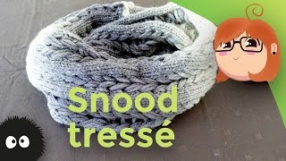 Snood tressé au tricotin [upl. by Ylekalb]