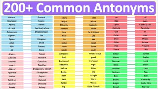 Opposite words Learn 200 Common Antonyms Improve English Vocabulary [upl. by Yllime]