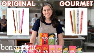 Pastry Chef Attempts to Make Gourmet Pocky  Gourmet Makes  Bon Appétit [upl. by Laurita]