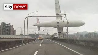 Taiwan Plane Crash Passenger Jet Hits Bridge [upl. by Gehlbach760]