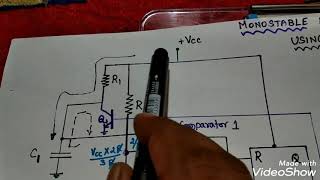 Monostable multivibrator using 555 Timer [upl. by Henriha]