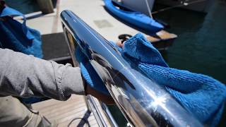 How to Polish and Wax Yacht Stainless Hand Rails [upl. by Aileek]