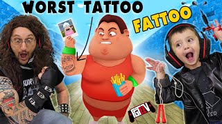 FAT DUDES amp TATTOOS I LOST 350lbs in under 20 Minutes FGTeeV INK INC  Fit the Fat [upl. by Carboni132]