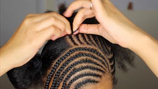 Watch Me Cornrow My Own Natural Hair [upl. by Llemaj]