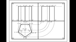 Proiezione ortogonale di un prisma pentagonale [upl. by Mercedes]