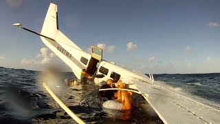 Cessna Engine Failure and Ditching in Ocean Filmed From Inside HD [upl. by Agan]