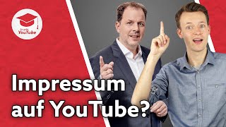 Impressum für YouTube Darauf musst du rechtlich unbedingt achten  Mit Christian Solmecke [upl. by Vedi]