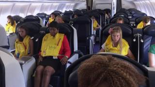 CABIN CREW TRAINING DITCHING  LONG FULL CABIN PREPARATION [upl. by Amme]