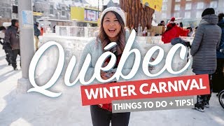 QUEBEC WINTER CARNIVAL  10 Things to do at Carnaval ft the Parade Ice Sculptures amp Food [upl. by Hymie]