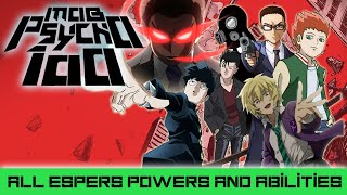 Mob Psycho 100  All Espers Powers and Abilities [upl. by Kampmann670]