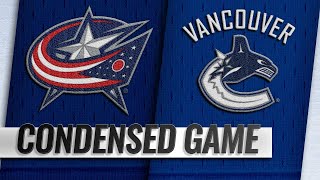 032419 Condensed Game Blue Jackets  Canucks [upl. by Kere]