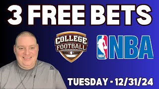 Tuesday 3 Free Picks amp Betting Predictions  123124 l Craigs Picks amp Parlays l bettingpicks [upl. by Ellingston]