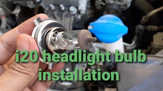 How to install Hyundai i20 headlight bulb [upl. by Edialeda]