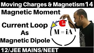 Moving Charges n Magnetism 14  Magnetic Moment Current Loop as Magnetic Dipole  JEENEET [upl. by Joachim]