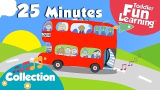 Wheels on the Bus amp More Toddler Songs  Nursery Rhymes Collection  Toddler Fun Learning [upl. by Towers]