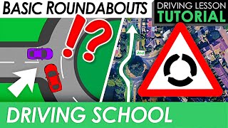 Basic Roundabouts Explained  Driving Tutorial [upl. by Ellenar364]