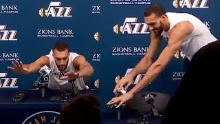 Rudy Gobert mocked Coronavirus by touching all the mics [upl. by Melinda670]