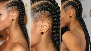 Simple and Easy Cornrow Tutorial ♡ [upl. by Scherman]