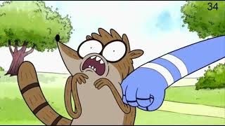 Regular Show  Every Clip Of Mordecai Punching Rigby [upl. by Cross]