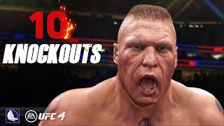 UFC 4 Top 10 BROCK LESNAR knockout finishes [upl. by Bazluke]