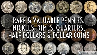 Rare amp Valuable Pennies Nickels Dimes Quarters Half Dollars amp Dollar Coins [upl. by Nadabus601]