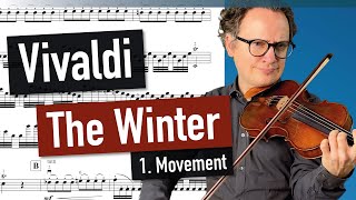 A Vivaldi  Winter 1 Movement  The Four Seasons  violin sheet music  piano accompaniment [upl. by Sivatco178]