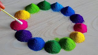 1461 Satisfying video  Navratri Rangoli design  Rangoli for Diwali design  Sand art [upl. by Nylicaj]