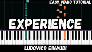 Ludovico Einaudi  Experience Easy Piano Tutorial [upl. by Noied401]