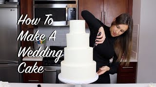 How To Make A Wedding Cake At Home  CHELSWEETS [upl. by Lekcar]