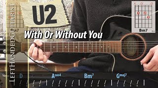 U2  With Or Without You  acoustic guitar lesson [upl. by Salita]