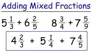 How To Add Mixed Fractions With Unlike Denominators [upl. by Nyraa993]