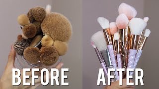 HOW TO CLEAN MAKEUP BRUSHES [upl. by Gonsalve]