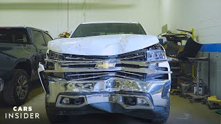 How Wrecked Cars Are Repaired  Cars Insider [upl. by Aicatsanna732]