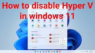 How to disable Hyper V in windows 11 [upl. by Carolee]