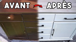 Relooking Buffet IKEA en Meuble Moderne [upl. by Yeslehc342]