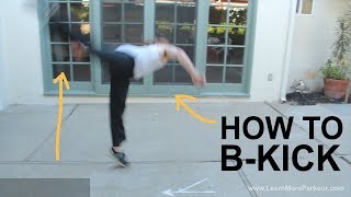 How To Butterfly Kick BKick  Beginner Tricking  Acrobatics [upl. by Alleuqahs263]