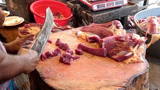 Exclusibe beef cutting skills in Bangladesh  Muslim beef market [upl. by Aicilla]