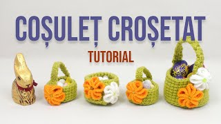 Cosulet crosetat de Pasti  Tutorial video cos crosetat incepatori [upl. by Aihsakal613]