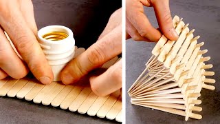 11 SUPER EASY PROJECTS WITH POPSICLE STICKS  CORK amp WOOD CRAFTS  DECORATION IDEAS [upl. by Skeie842]