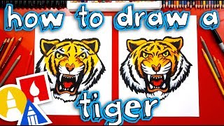 How To Draw A Realistic Tiger Head [upl. by Lore]