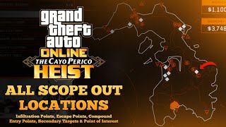 All Scope Out Locations Intel In GTA Onlines Cayo Perico Heist [upl. by Valry]